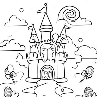 Colorful Candyland Castle Coloring Page 61207-50755