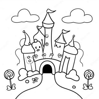 Colorful Candyland Castle Coloring Page 61207-50756