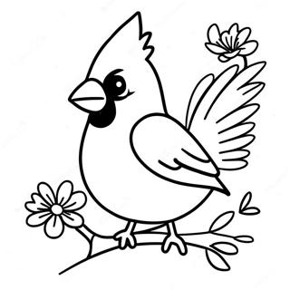 Realistic Cardinal Bird Coloring Page 61246-50784