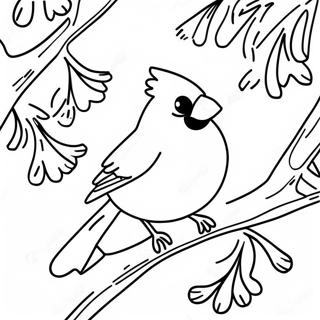 Cardinal In Winter Snow Coloring Page 61247-50779