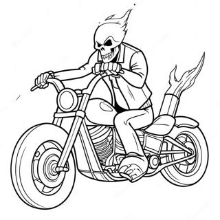 Ghost Rider On Motorcycle Coloring Page 6125-4893