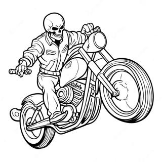 Ghost Rider On Motorcycle Coloring Page 6125-4894