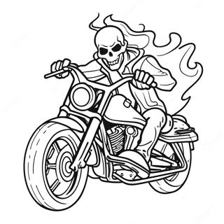 Ghost Rider On Motorcycle Coloring Page 6125-4896