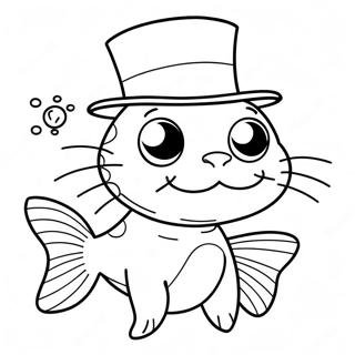 Cat In The Hat Fish Coloring Page 61266-50794