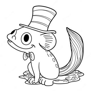 Cat In The Hat Fish Coloring Page 61266-50795