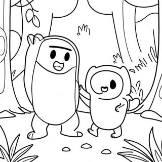 Finn And Jake In A Magical Forest Coloring Page 612-490