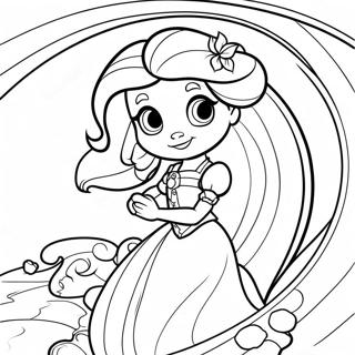 Enchanting Rapunzel Coloring Page 61327-50853