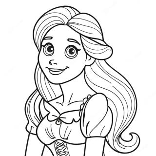 Enchanting Rapunzel Coloring Page 61327-50854