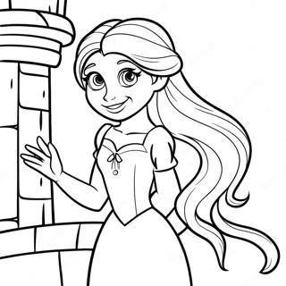 Enchanting Rapunzel Coloring Page 61327-50855