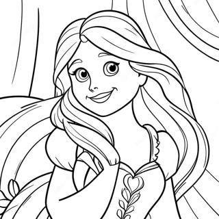 Enchanting Rapunzel Coloring Page 61327-50856