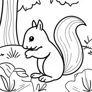 Squirrel In A Forest Coloring Page 61336-50850