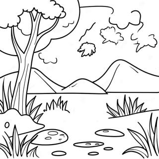 Calm Nature Scene Coloring Page 61346-50859