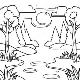 Calm Nature Scene Coloring Page 61346-50860