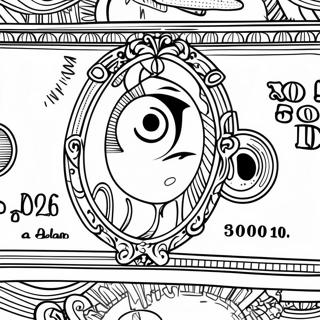 Cute Dollar Bill With Eyes Coloring Page 61357-50875