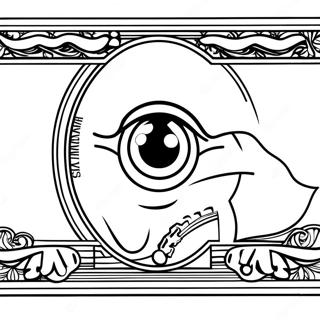 Cute Dollar Bill With Eyes Coloring Page 61357-50876