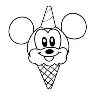 Mickey Mouse Ice Cream Cone Coloring Page 61416-50915