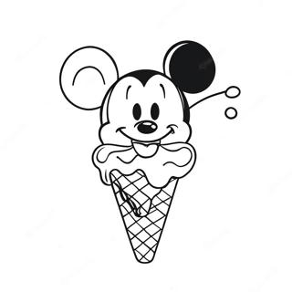 Mickey Mouse Ice Cream Cone Coloring Page 61416-50916