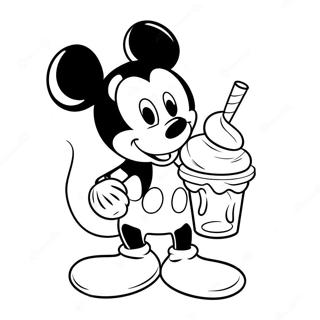 Mickey Mouse Enjoying Ice Cream Coloring Page 61417-50917