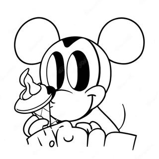 Mickey Mouse Enjoying Ice Cream Coloring Page 61417-50919