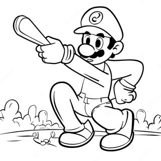 Luigi Swinging A Golf Club Coloring Page 61437-50930