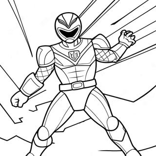 Beast Morphers Red Ranger In Action Coloring Page 61457-50956