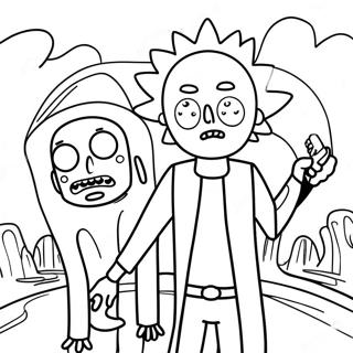 Rick And Morty Adventure Coloring Page 61467-50958