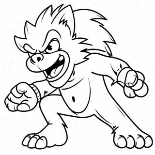 Angry Werehog In Action Coloring Page 61477-50965