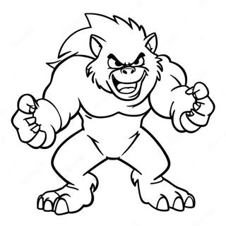 Angry Werehog In Action Coloring Page 61477-50966