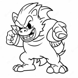 Angry Werehog In Action Coloring Page 61477-50967