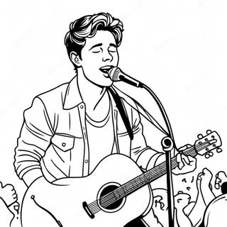 Shawn Mendes Singing On Stage Coloring Page 61497-50979