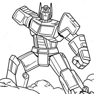 Optimus Prime In Battle Coloring Page 61507-51003