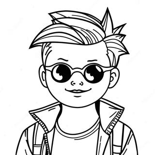 Cool Punk Kid Coloring Page 61517-50997