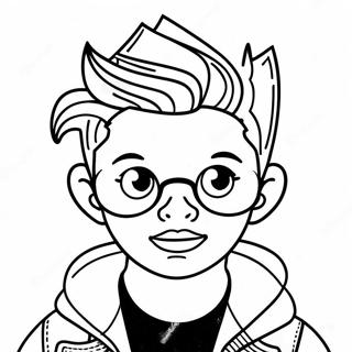 Cool Punk Kid Coloring Page 61517-51000