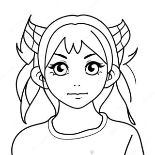 Anime Demon Girl Coloring Page 61536-51022