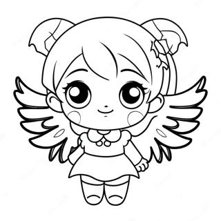 Cute Anime Demon Girl With Wings Coloring Page 61537-51006