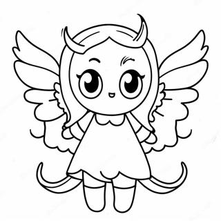 Cute Anime Demon Girl With Wings Coloring Page 61537-51008