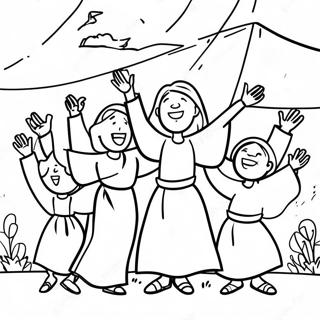 Joyful Gospel Scene Coloring Page 61547-51017