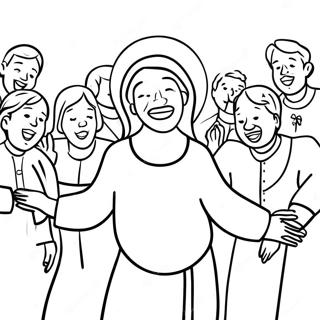 Joyful Gospel Scene Coloring Page 61547-51018