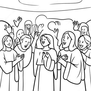 Joyful Gospel Scene Coloring Page 61547-51019