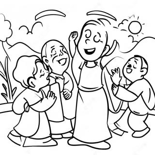 Joyful Gospel Scene Coloring Page 61547-51020