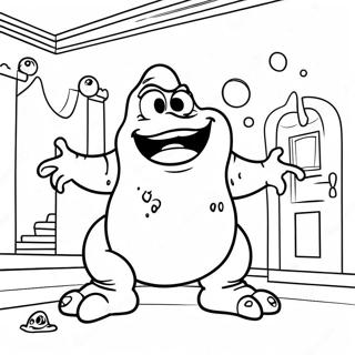 Slimer In A Haunted House Coloring Page 61587-51057