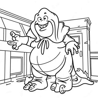 Slimer In A Haunted House Coloring Page 61587-51058