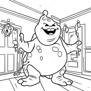 Slimer In A Haunted House Coloring Page 61587-51059