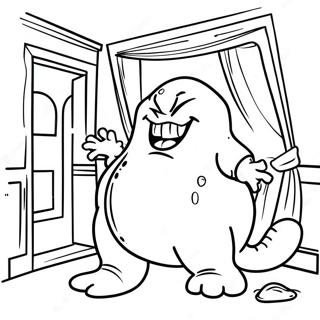 Slimer In A Haunted House Coloring Page 61587-51060