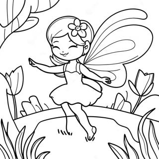 Magical Flower Fairy In A Garden Coloring Page 61617-51070