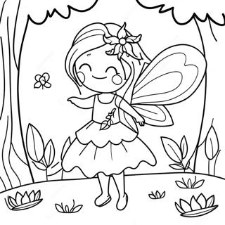 Magical Flower Fairy In A Garden Coloring Page 61617-51071