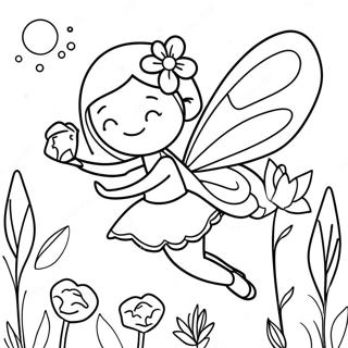 Magical Flower Fairy In A Garden Coloring Page 61617-51072