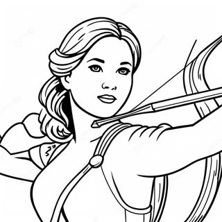 Brave Katniss Everdeen In Action Coloring Page 61637-51094