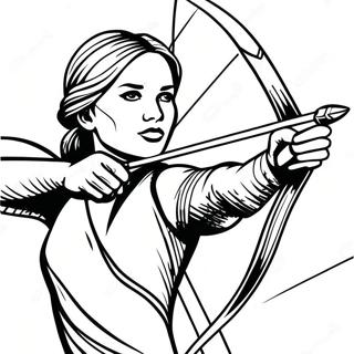 Brave Katniss Everdeen In Action Coloring Page 61637-51095