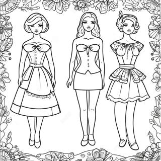 Paper Dolls Coloring Page 6164-4922